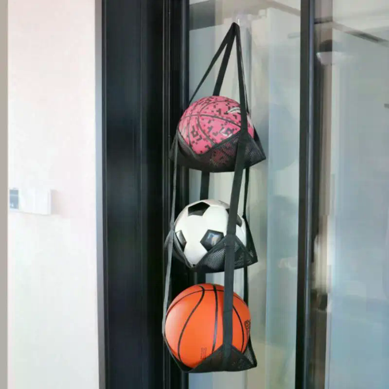 Home Gym And Basketball Court - Basketball Storage Wall Mounted Bag with