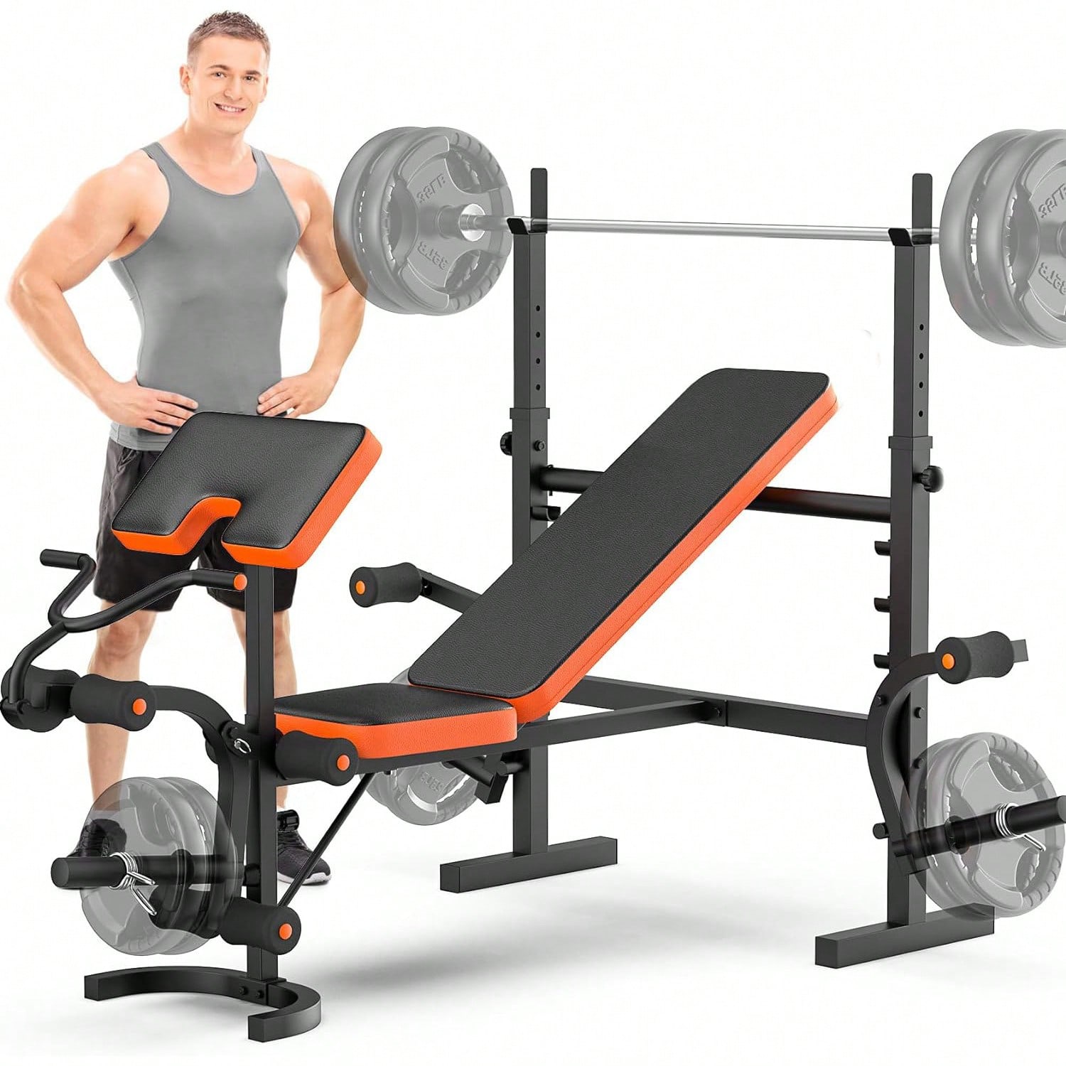 Home Gym Leg Extension - GIKPAL Weight Bench, Bench Press Set