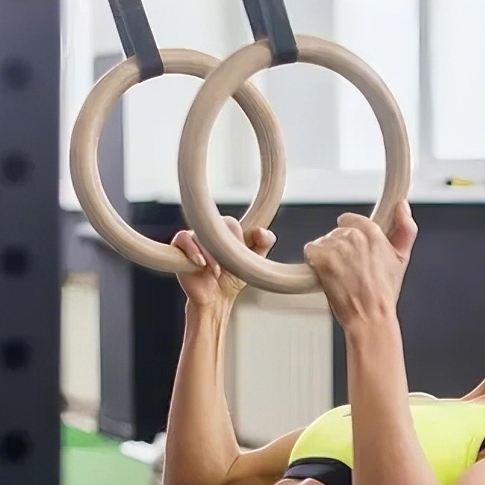 2Pcs/Pairs Wooden Portable Gym - Gymnastic Rings Wooden 评论和价格