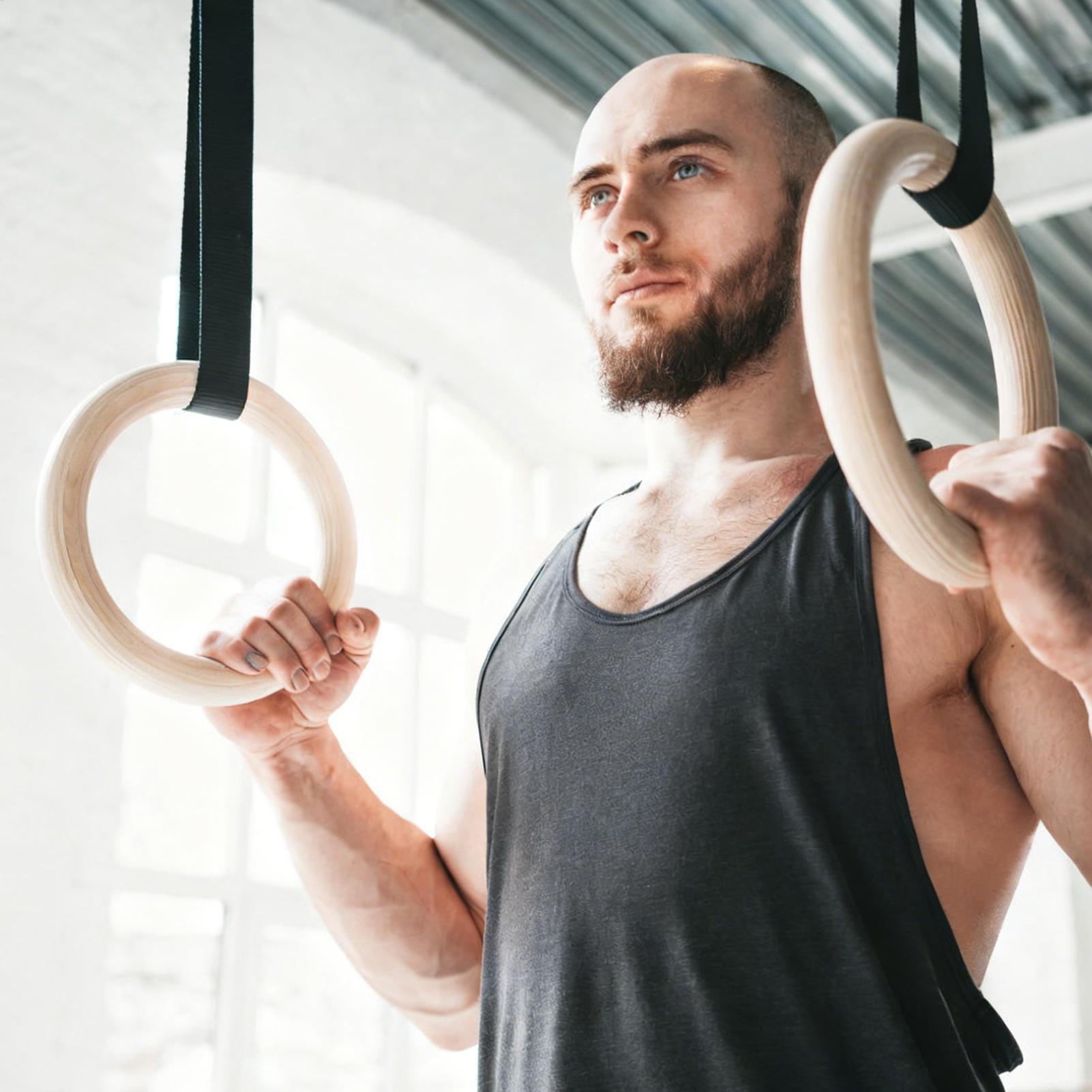 2Pcs/Pairs Wooden Portable Gym - Gymnastic Rings Wooden 评论和价格