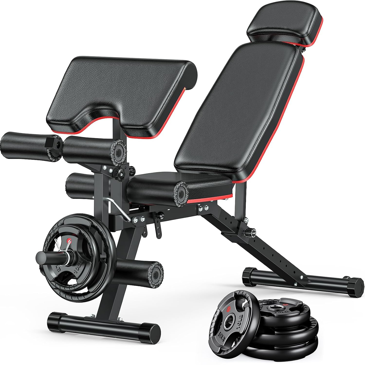 Adjustable Weight Bench with L - Home Gym Leg Extension 评论和价格