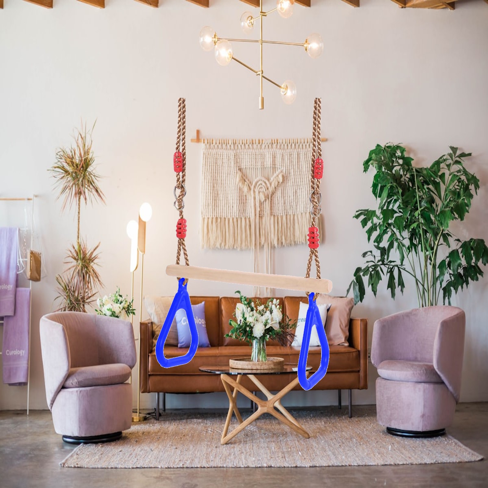 Indoor Outdoor Fun Swing Sets  - Gymnastic Rings Wooden 评论和价格