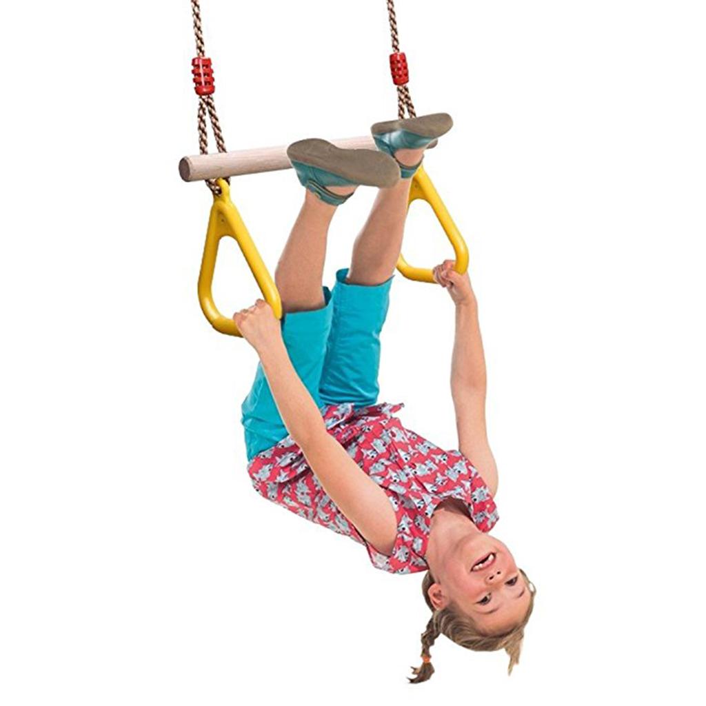 Indoor Outdoor Fun Swing Sets  - Gymnastic Rings Wooden 评论和价格