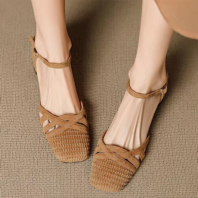 Retro Weave High Heel Sandals  - Ankle Strap Attachment 评论和价格