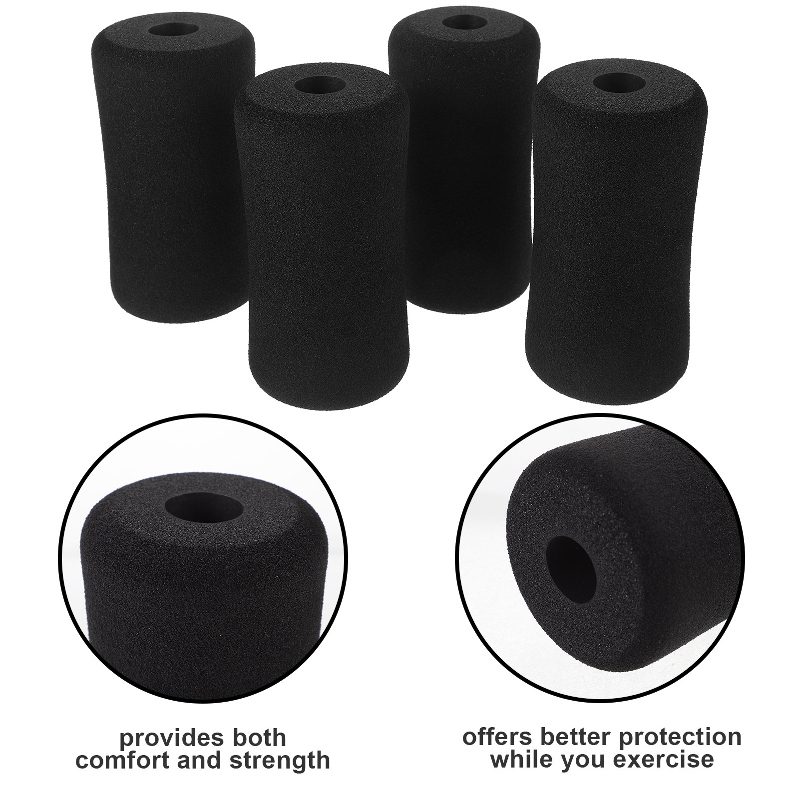 16Pcs Black Foam Foot Pads Rol - Foam Roller High Density 评论和价格