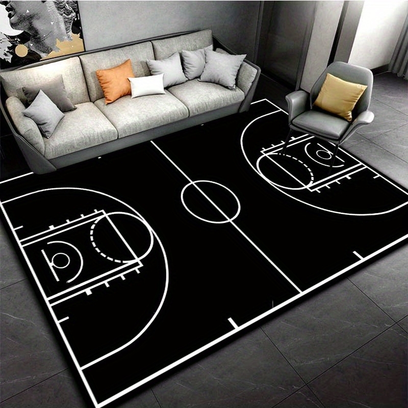 Black White Basketball Court F - Home Gym And Basketball Court 评论和价格