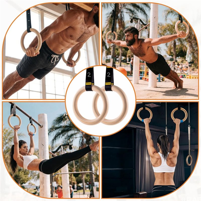 1.25 Inch Gym Rings Numbered S - Gymnastic Rings Wooden 评论和价格