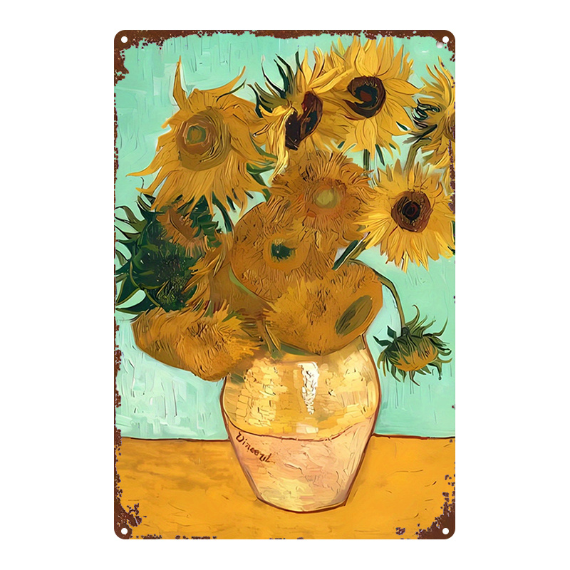 Van Gogh Sunflowers Metal Wall - Home Gym Icon 评论和价格