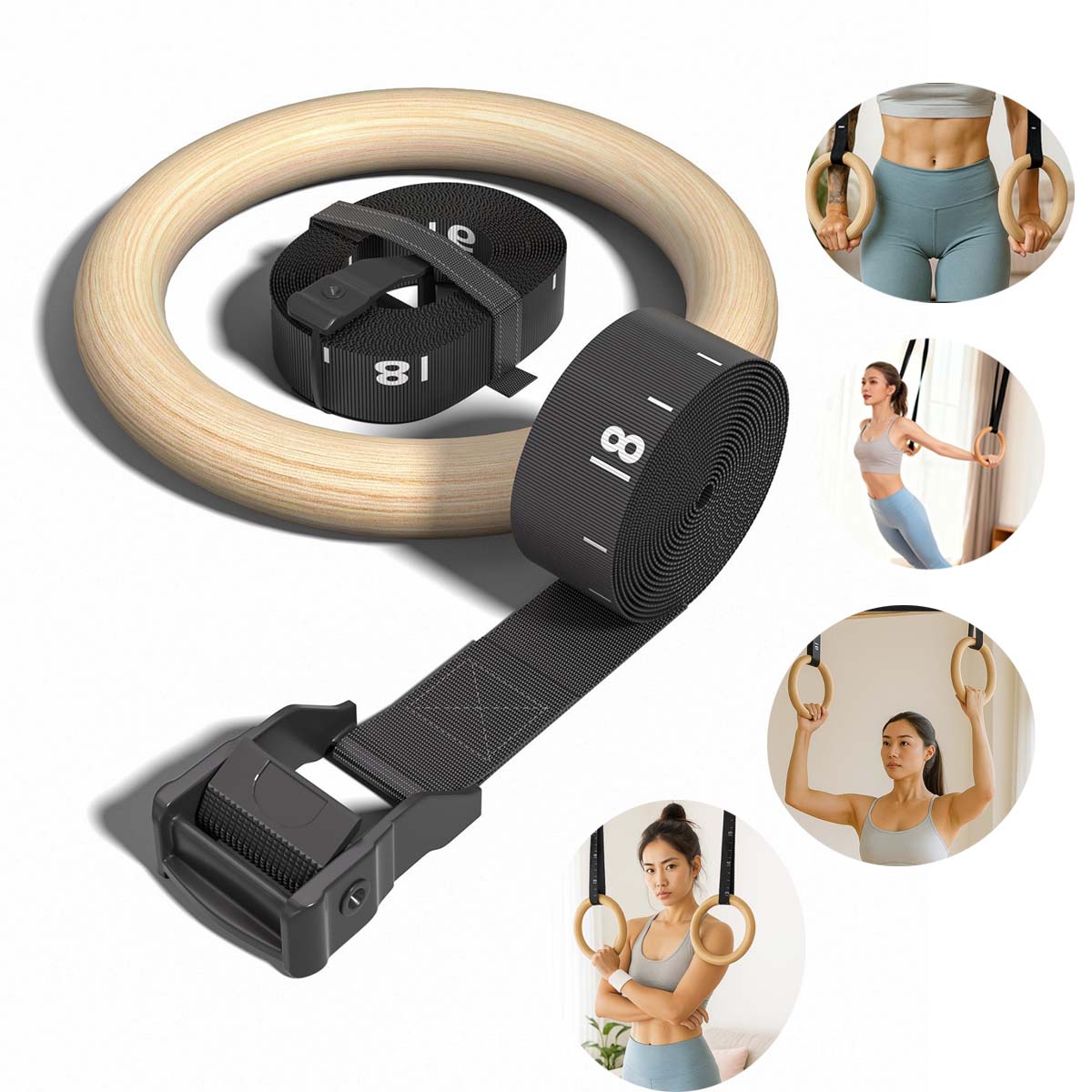 Adjustable Wood Gymnastics Rin - Gymnastic Rings Wooden 评论和价格